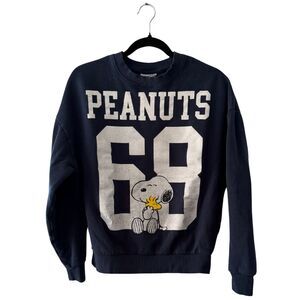 Peanuts 68 Sweatshirt Snoopy & Woodstock 2-sided Collegiate Thick Crewneck S